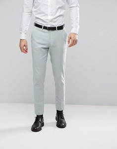 Пиджак скинни из ткани на основе хлопка и льна ASOS WEDDING - Зеленый