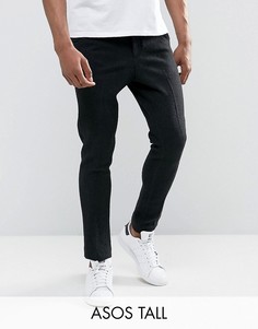 Черные укороченные брюки скинни ASOS TALL - Черный