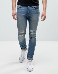 Выбеленные джинсы скинни с рваными коленями Levis 501 - Синий Levis®