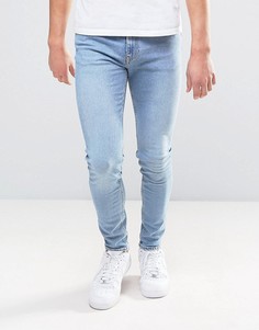 Синие супероблегающие джинсы Weekday - Синий