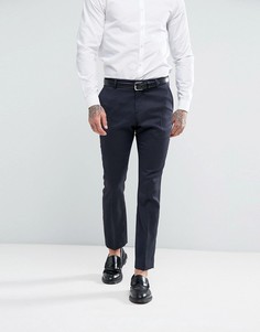 Брюки слим с добавлением шерсти Selected Homme - Темно-синий