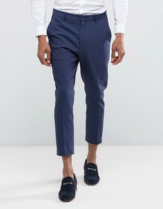 Суженные книзу темно-синие брюки ASOS Wedding - Темно-синий