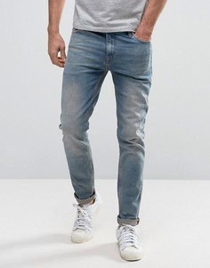 Выбеленные голубые джинсы скинни ASOS - Синий