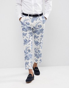 Облегающие брюки с цветочным принтом ASOS Wedding - Синий