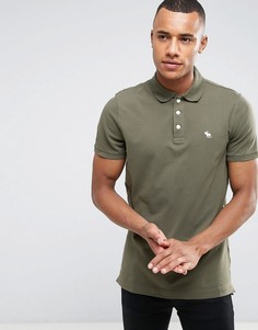 Зеленое эластичное обтягивающее поло Abercrombie &amp; Fitch - Зеленый