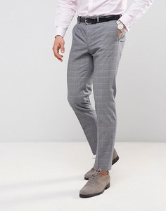 Зауженные брюки в клетку Burton Menswear - Серый