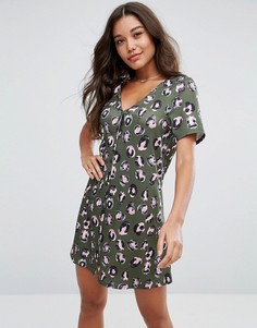 Платье с леопардовым принтом ASOS - Мульти