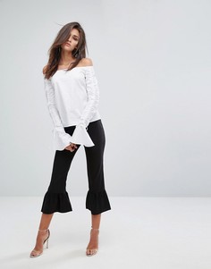 Брюки с оборками Fashion Union - Черный