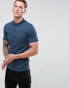 Синее обтягивающее поло ASOS - Синий