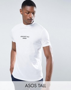 Футболка с текстовым принтом ASOS TALL - Белый