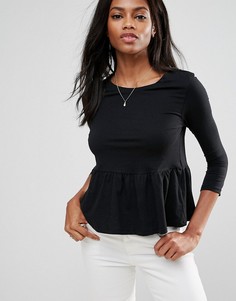 Топ с баской Brave Soul - Черный