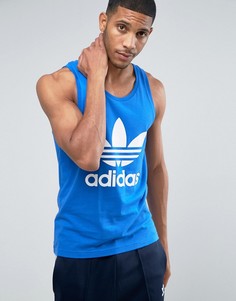 Синяя майка с логотипом-трилистником adidas Originals BR4849 - Синий