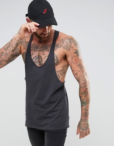 Майка-борцовка с необработанными краями ASOS - Черный