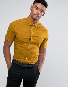 Облегающая рубашка горчичного цвета ASOS - Желтый