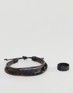 Набор из браслета и кольца черного цвета ASOS - Черный