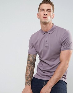 Фиолетовая облегающая футболка-поло из пике ASOS - Фиолетовый