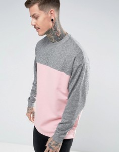 Свободный свитшот со вставками ASOS - Розовый