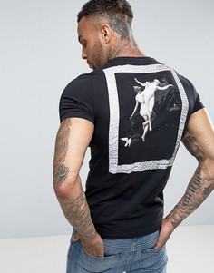 Обтягивающая футболка с принтом Renaissance на спине ASOS - Черный