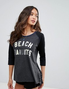 Лонгслив с принтом Beach Bandits Maison Scotch - Черный