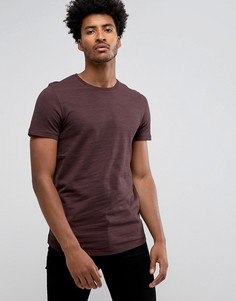 Меланжевая удлиненная премиум-футболка Jack &amp; Jones - Красный