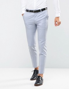 Голубые брюки скинни из 100% шерсти ASOS Wedding - Синий