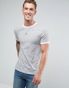 Фактурная футболка с контрастной окантовкой ASOS - Серый