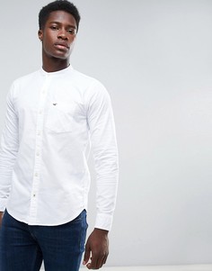 Белая оксфордская рубашка узкого кроя с воротником-стойкой Hollister - Белый