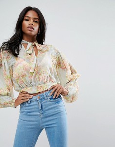 Полупрозрачная блузка с принтом ASOS - Мульти