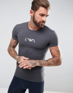 Темно-серая облегающая футболка Emporio Armani - Серый