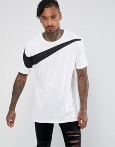 Белая свободная футболка с логотипом-галочкой Nike 856490-100 - Белый