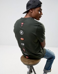 Свободная футболка с нашивками ASOS - Зеленый