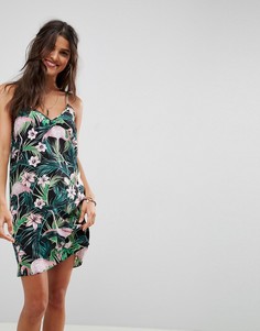Платье-комбинация мини с принтом фламинго ASOS - Мульти