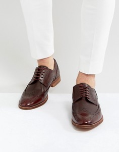 Бордовые кожаные броги ASOS - Красный