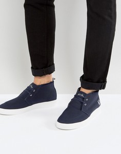 Кеды средней высоты из вощеного хлопка Fred Perry Shields - Черный