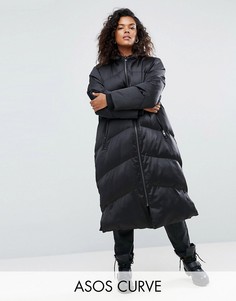 Удлиненная дутая куртка ASOS CURVE - Черный