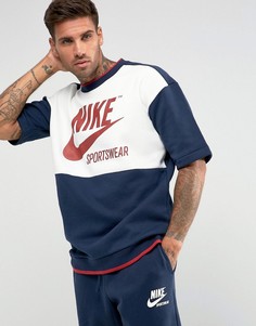 Темно-синий свитшот с коротким рукавом и круглым вырезом Nike Archive - Темно-синий