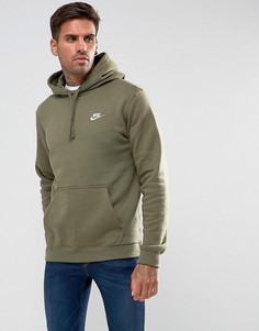 Зеленый худи с логотипом Nike Club 804346-222 - Зеленый