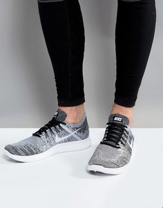Серые кроссовки Nike Running Free Run Flyknit 2017 880843-003 - Черный