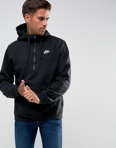 Черный худи на молнии с логотипом Nike Club 812519-010 - Черный