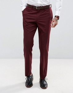 Бордовые брюки слим ASOS - Красный