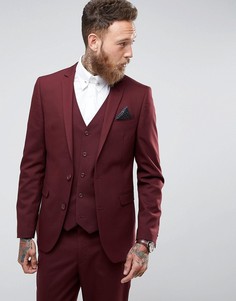 Бордовый пиджак слим ASOS - Красный