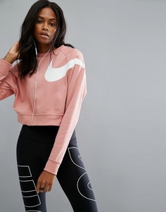 Укороченный розовый свитшот с длинными рукавами Nike - Розовый
