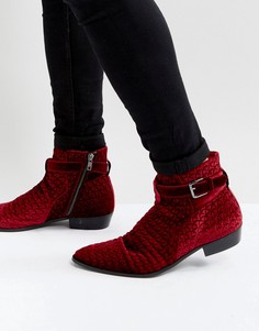 Ботинки из бархата Walk London Ziggy - Красный