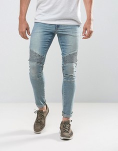 Светлые супероблегающие джинсы ASOS - Синий