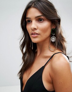 Серьги-подвески с овальными каучуковыми камнями ASOS - Золотой