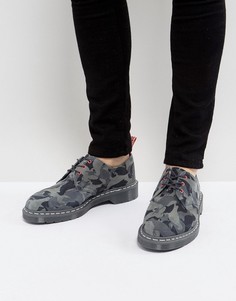 Камуфляжные туфли с 3 парами люверсов Dr Martens x Staple - Серый