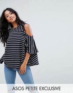 Топ в полоску с открытыми плечами эксклюзивно для ASOS PETITE - Мульти
