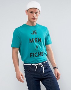 Свободная футболка с принтом Je Men Fiche ASOS - Зеленый