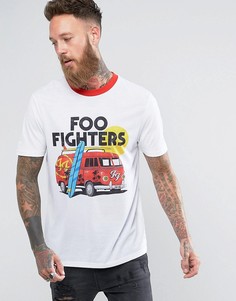 Футболка с принтом ASOS Foo Fighters - Белый