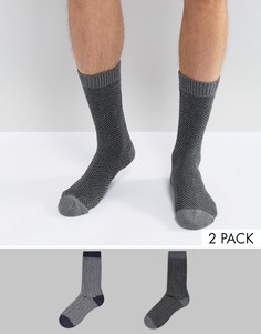 2 пары носков с узором в елочку Selected Homme - Серый